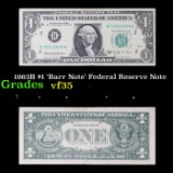 1963B $1 'Barr Note' Federal Reserve Note Grades vf++