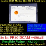 Original sealed box 5- 1985 United States Mint Proof Sets