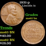 1931-p Lincoln Cent 1c Grades Select Unc BN
