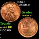 1945-s Lincoln Cent 1c Grades GEM++ RD