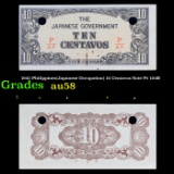 1942 Philippines(Japanese Occupation) 10 Centavos Note P# 104B Grades Choice AU/BU Slider
