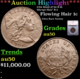 ***Auction Highlight*** 1794 Head of 94 S-41 'Abrupt Hair' R-3 Flowing Hair large cent 1c Graded au5