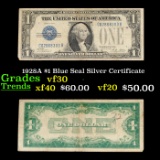 1928A $1 Blue Seal Silver Certificate Grades vf++