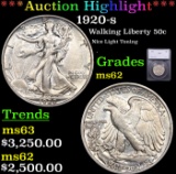 ***Auction Highlight*** 1920-s Walking Liberty Half Dollar 50c Graded ms62 By SEGS (fc)