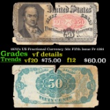 1870's US Fractional Currency 50c Fifth Issue Fr-1381 Grades vf details