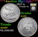 ***Auction Highlight*** 1877-s Trade Dollar $1 Graded Select Unc BY USCG (fc)