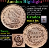 ***Auction Highlight*** 1809/6 9 over Inverted 9 Classic Head half cent C-5 Near TOP POP 1/2c Graded