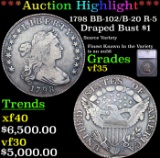 ***Auction Highlight*** 1798 Draped Bust Dollar BB-102/B-20 R-5 $1 Graded vf35 By SEGS (fc)