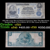 1902 PB Large Size $5 National Currency Note 'The Merchants National Bank of Providence RI' Fr-598,