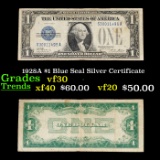 1928A $1 Blue Seal Silver Certificate Grades vf++