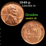 1948-p Lincoln Cent 1c Grades Choice Unc RB
