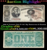 ***Auction Highlight*** 1890 $1 Treasury Note Fr-347, Sig. Rosencranz & Houston Grades vf++ (fc)