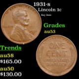 1931-s Lincoln Cent 1c Grades Select AU