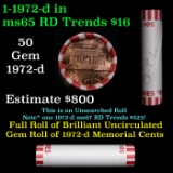 Shotgun Lincoln 1c roll, 1972-d 50 pcs Bank Wrapper.