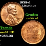 1958-d Lincoln Cent 1c Grades GEM++ RD