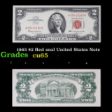 1963 $2 Red seal United States Note Grades Gem CU