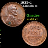 1935-d Lincoln Cent 1c Grades Select Unc RB