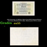 1923 Germany 10 Million Mark Post-WWI Hyperinflation Currency Banknote P# 106a, Watermark: G/D in st