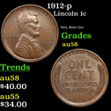 1912-p Lincoln Cent 1c Grades Choice AU/BU Slider