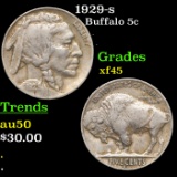 1929-s Buffalo Nickel 5c Grades xf+