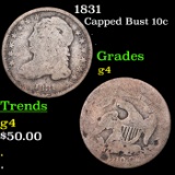 1831 Capped Bust Dime 10c Grades g, good