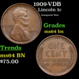 1909-p VDB Lincoln Cent 1c Grades Choice Unc BN
