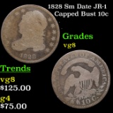 1828 Sm Date JR-1 Capped Bust Dime 10c Grades vg, very good