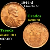 1944-d Lincoln Cent 1c Grades GEM+ Unc RD