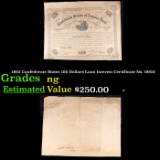 1863 Confederate States 100 Dollars Loan Interest Certificate No. 19810 Grades