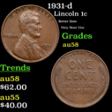 1931-d Lincoln Cent 1c Grades Choice AU/BU Slider