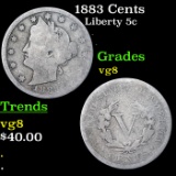 1883 Cents Liberty Nickel 5c Grades vg, very good