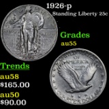 1926-p Standing Liberty Quarter 25c Grades Choice AU