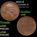 1915-d Lincoln Cent 1c Grades xf