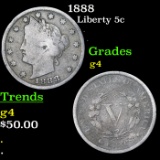 1888 Liberty Nickel 5c Grades g, good