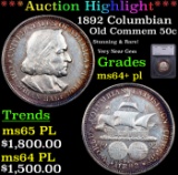 ***Auction Highlight*** 1892 Columbian Old Commem Half Dollar 50c Graded ms64+ pl By SEGS (fc)