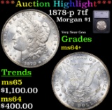 ***Auction Highlight*** 1878-p 7tf Morgan Dollar $1 Graded ms64+ By SEGS (fc)