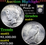 ***Auction Highlight*** 1927-p Peace Dollar $1 Graded Choice+ Unc BY USCG (fc)