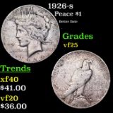 1926-s Peace Dollar $1 Grades vf+
