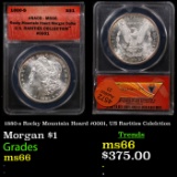 ANACS 1880-s Morgan Dollar Rocky Mountain Hoard #0001, US Rarities Colelction $1 Graded ms66 By ANAC