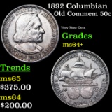 1892 Columbian Old Commem Half Dollar 50c Grades Choice+ Unc