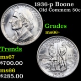 1936-p Boone Old Commem Half Dollar 50c Grades GEM++ Unc