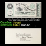 Proof 186x Bank of the Ohio Valley ABNC Intaglio Print 89th ANA Convention 1980 Cincinnati Grades