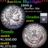 ***Auction Highlight*** 1899-p Barber Half Dollars 50c Graded ms64 BY SEGS (fc)