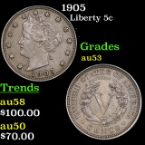 1905 Liberty Nickel 5c Grades Select AU