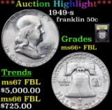 ***Auction Highlight*** 1949-s Franklin Half Dollar 50c Graded GEM++ FBL By USCG (fc)