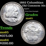 1892 Columbian Old Commem Half Dollar 50c Grades GEM Unc