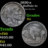 1920-s Buffalo Nickel 5c Grades f+