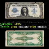 1923 $1 large size Blue Seal Silver Certificate, Fr-237 Signatures of Speelman & White Grades vf+