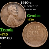 1910-s Lincoln Cent 1c Grades vf, very fine