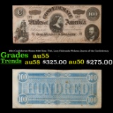 1864 Confederate States $100 Note, T-65, Lucy Holcombe Pickens Queen of the Confederacy Grades Choic
